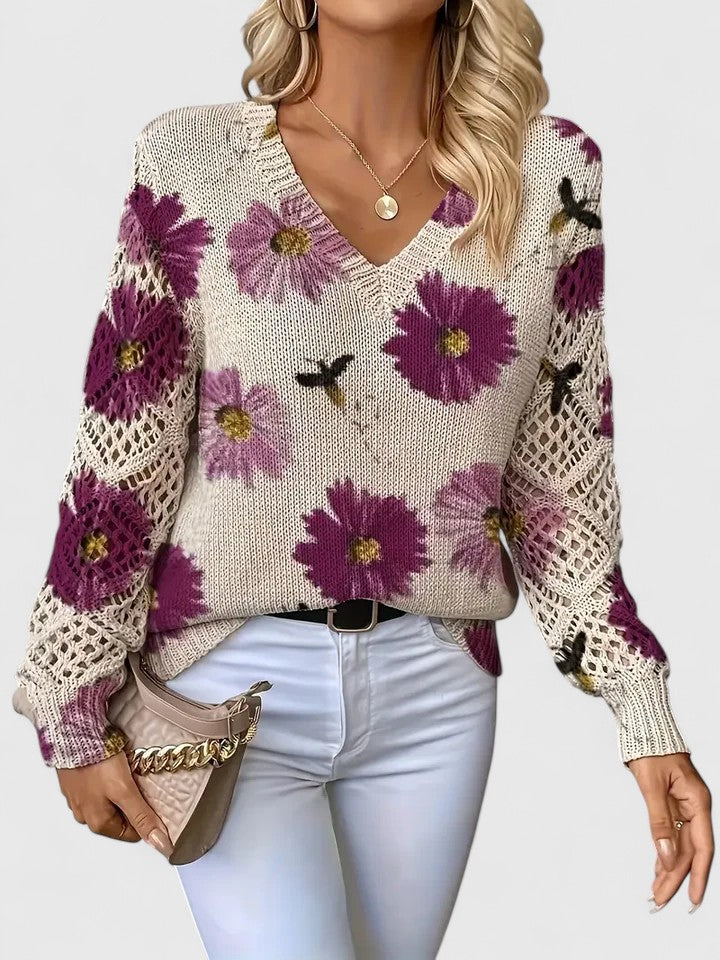 Wójcik™ | Elegancki sweter w kwiaty