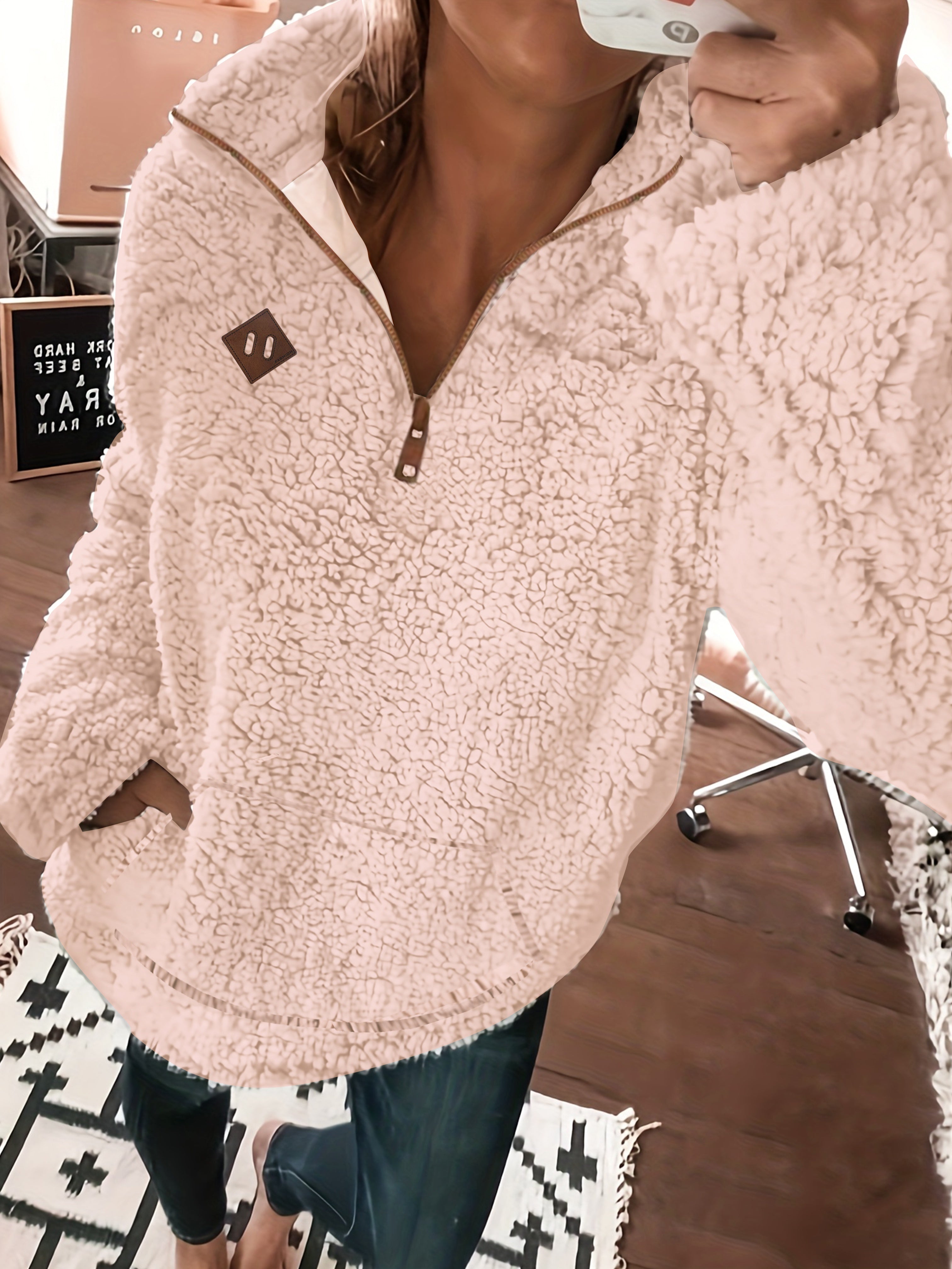 Wójcik™ | Sweter Teddy z Zamkiem