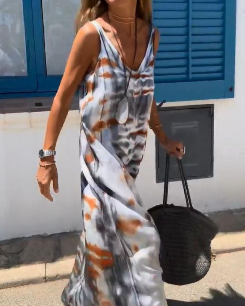 Wójcik™ | Sukienka bez rękawów z nadrukiem tie-dye