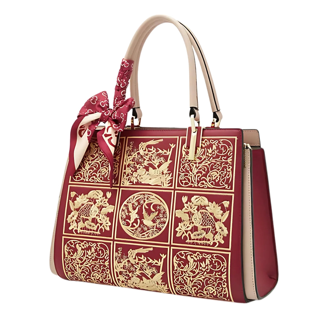 Wójcik™ | Wyjątkowa torebka crossbody z haftem i kokardą
