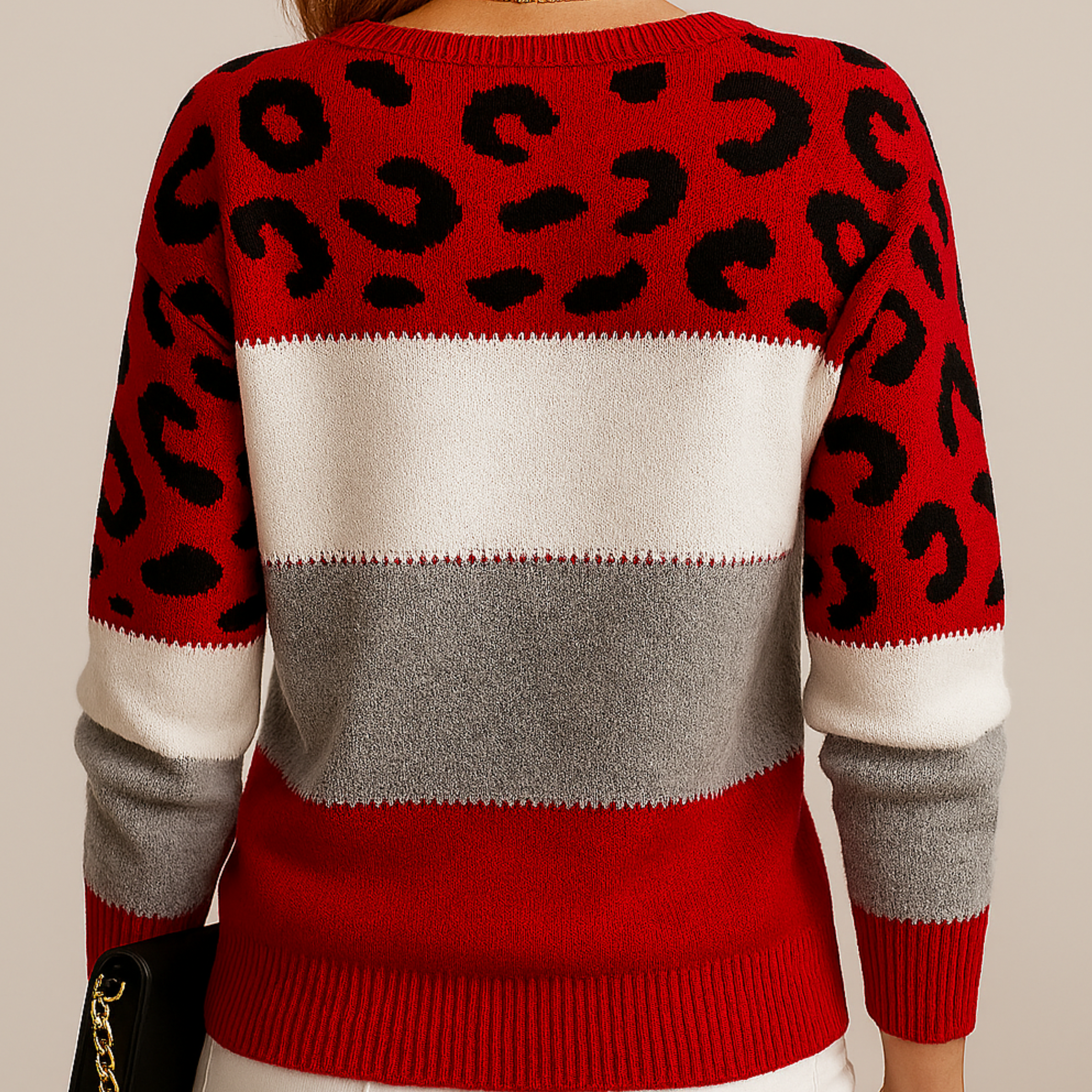 Wójcik™ | Sweter Casual w Wzór Leoparda