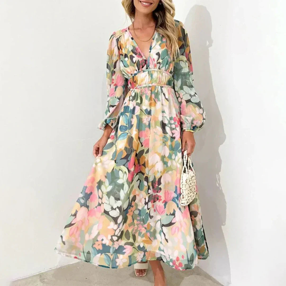 Wójcik™ | Elegancka sukienka maxi w kolorze różowym