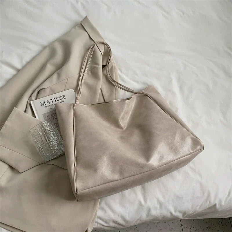 Wójcik™ | Elegancka brązowa torba tote z efektem skóry