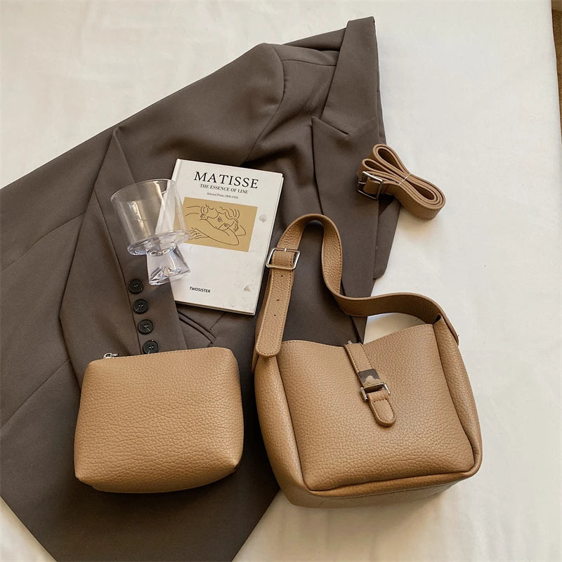 Wójcik™ | Elegancka torba bucket o skórzanym wykończeniu