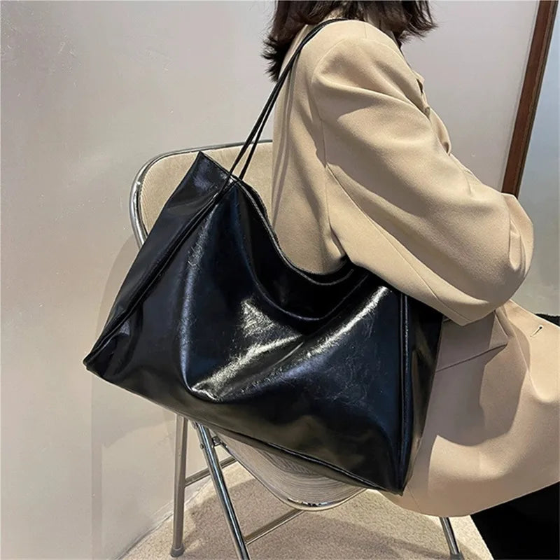 Wójcik™ | Elegancka brązowa torba tote z efektem skóry