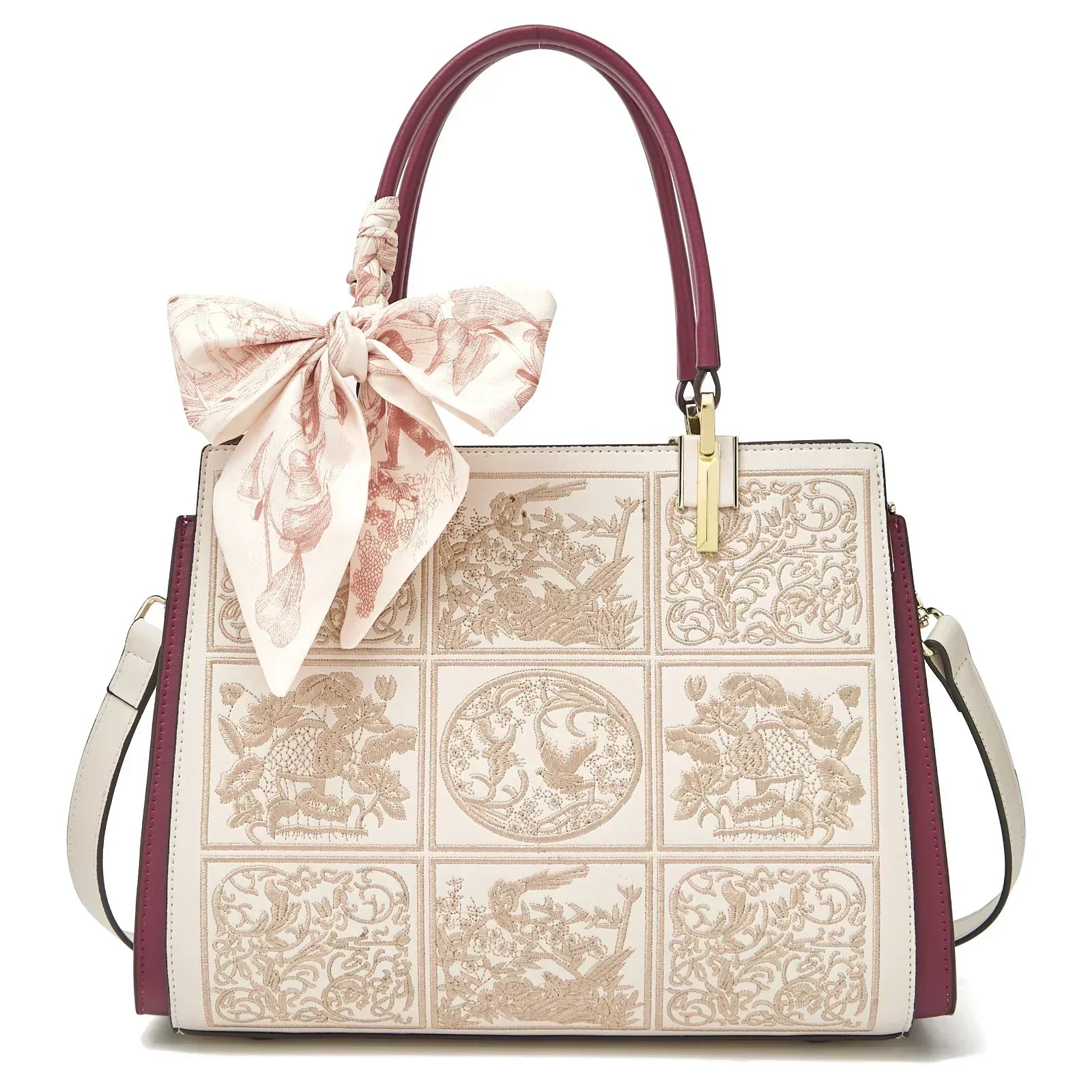 Wójcik™ | Wyjątkowa torebka crossbody z haftem i kokardą