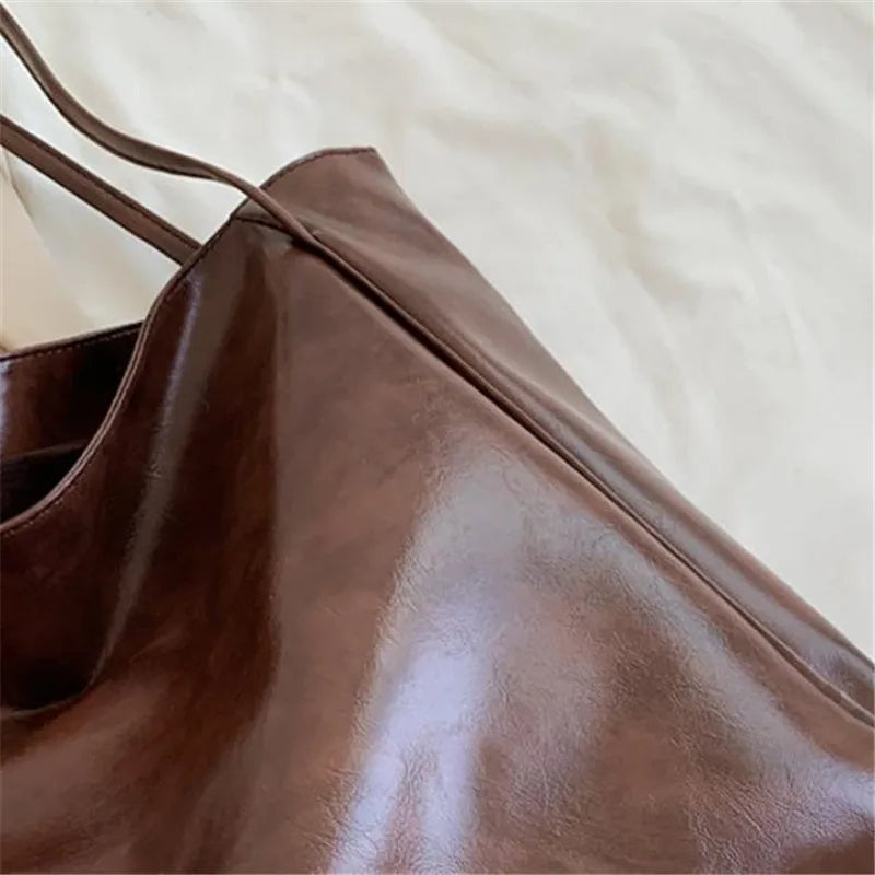 Wójcik™ | Elegancka brązowa torba tote z efektem skóry