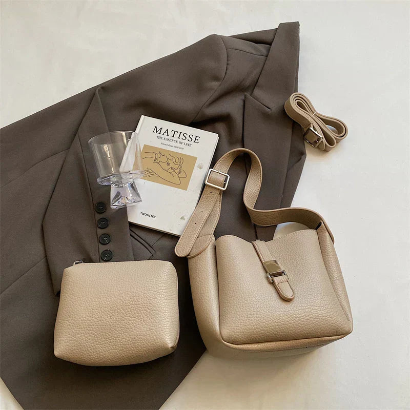 Wójcik™ | Elegancka torba bucket o skórzanym wykończeniu