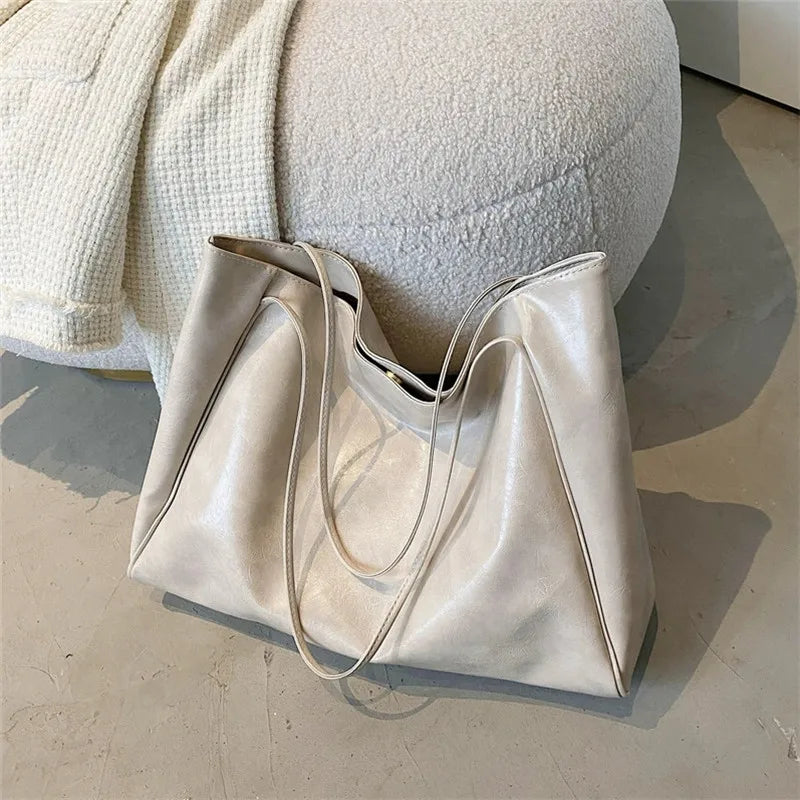 Wójcik™ | Elegancka brązowa torba tote z efektem skóry