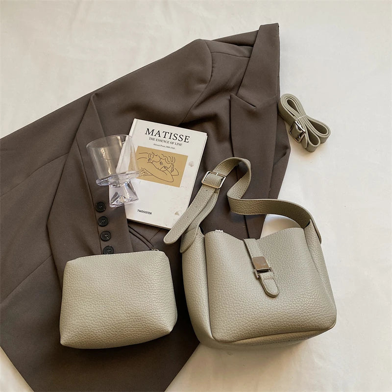 Wójcik™ | Elegancka torba bucket o skórzanym wykończeniu