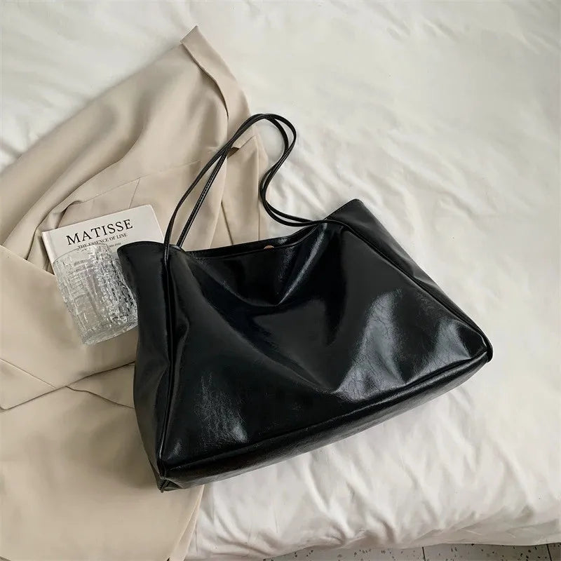 Wójcik™ | Elegancka brązowa torba tote z efektem skóry