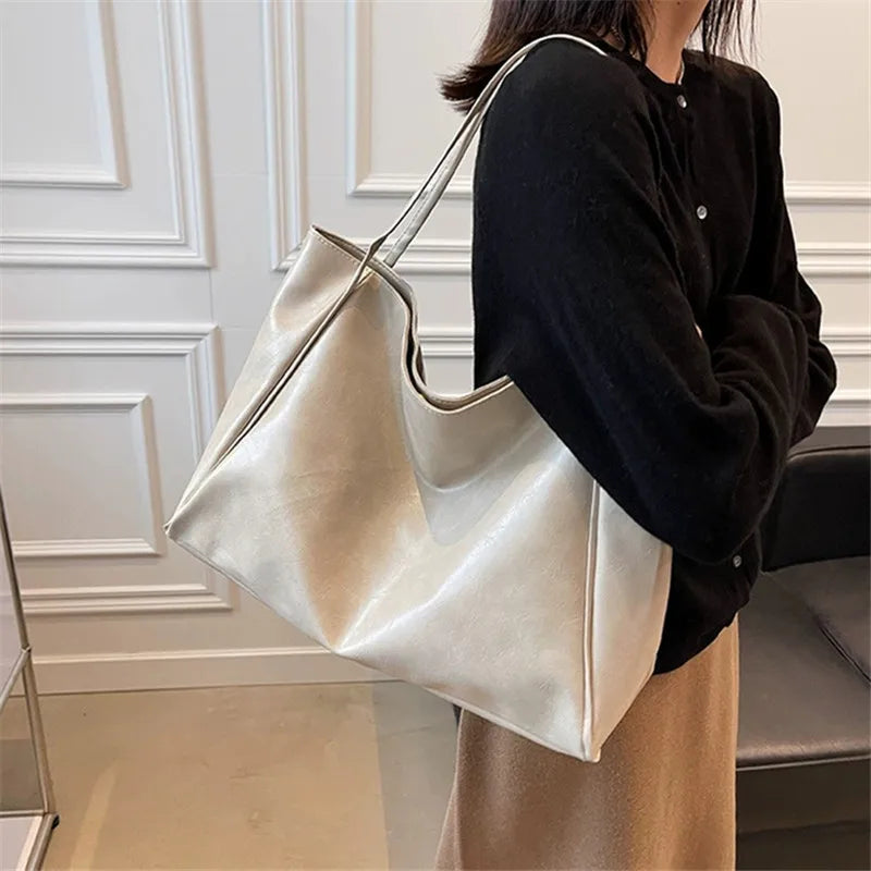 Wójcik™ | Elegancka brązowa torba tote z efektem skóry
