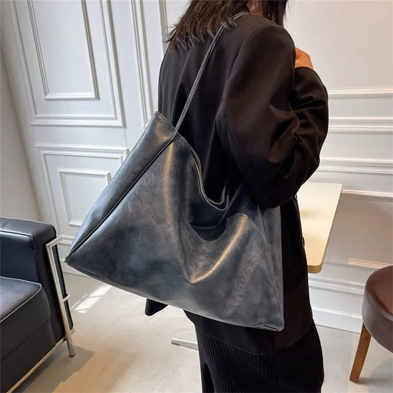 Wójcik™ | Elegancka brązowa torba tote z efektem skóry