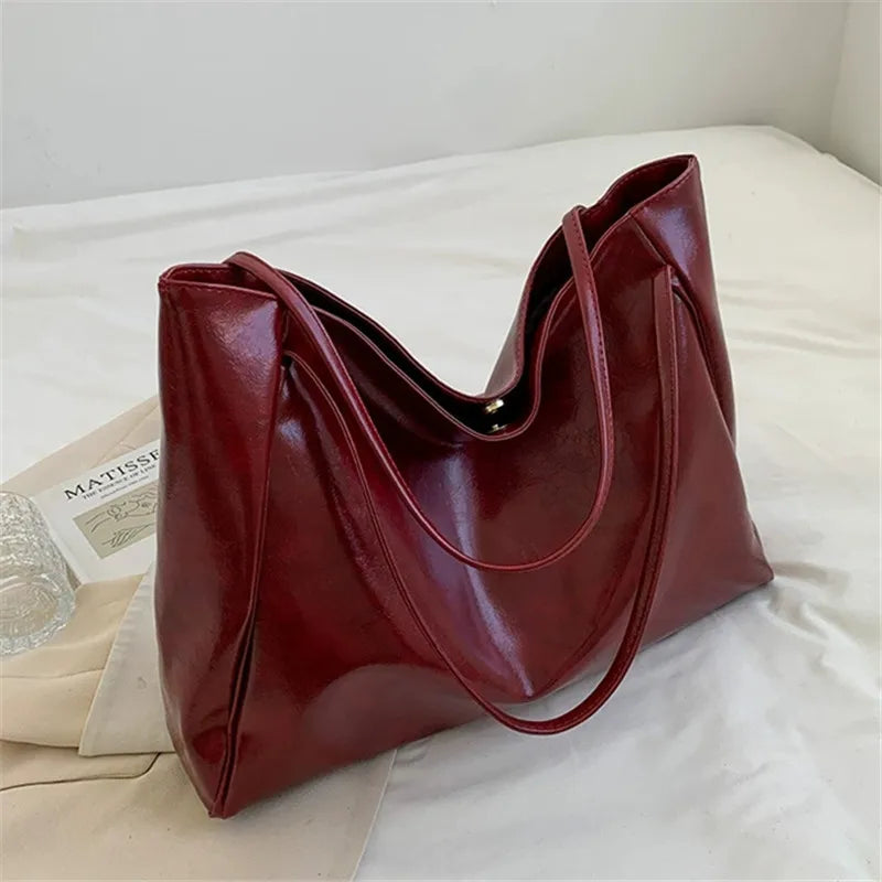 Wójcik™ | Elegancka brązowa torba tote z efektem skóry