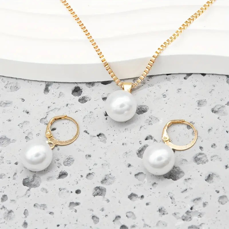 Wójcik™ | Zestaw biżuterii Golden Grace Pearl