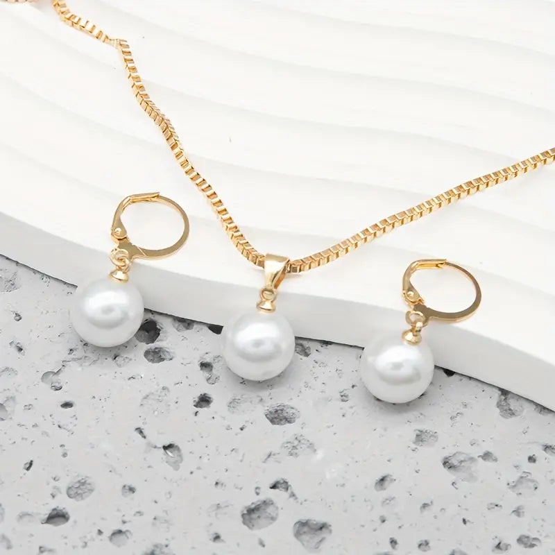 Wójcik™ | Zestaw biżuterii Golden Grace Pearl