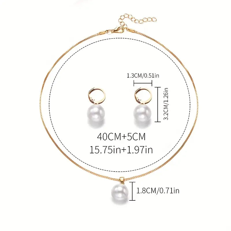 Wójcik™ | Zestaw biżuterii Golden Grace Pearl
