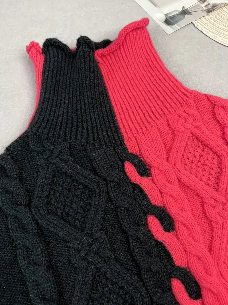 Wójcik™ | Elegancki Sweter w Paski z Wysokim Kołnierzem