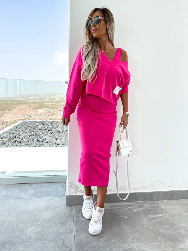 Wójcik™ | Dopasowany komplet bluzy i spódnicy