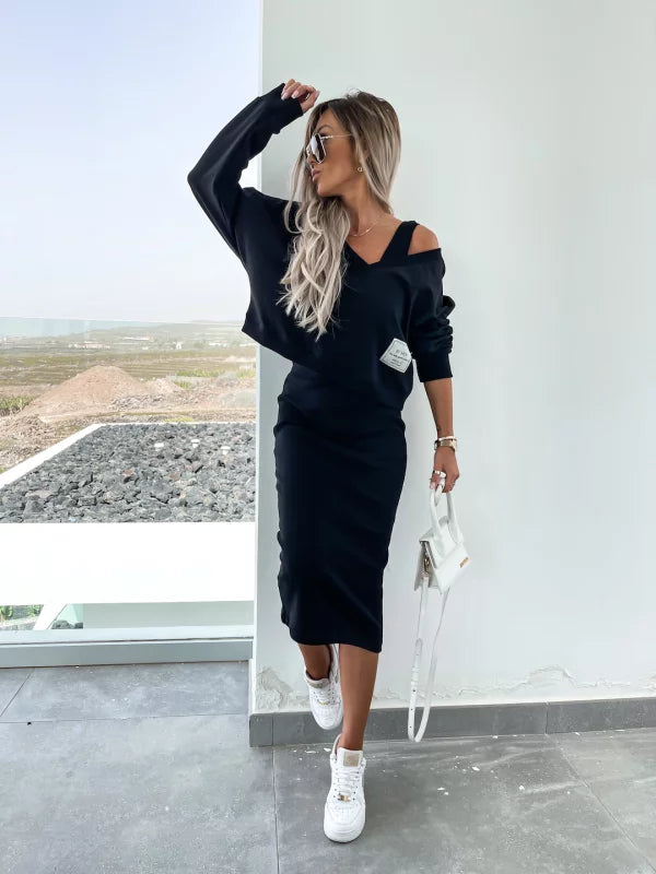 Wójcik™ | Dopasowany komplet bluzy i spódnicy