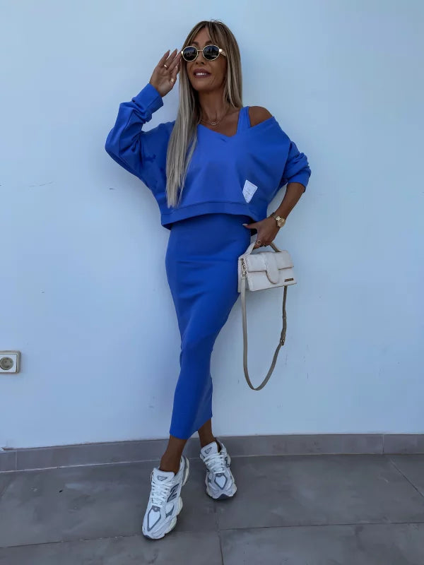Wójcik™ | Dopasowany komplet bluzy i spódnicy