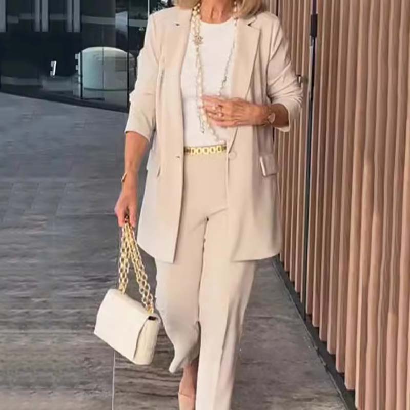 Wójcik™ | Elegancki dwuczęściowy komplet damski marynarka i spodnie
