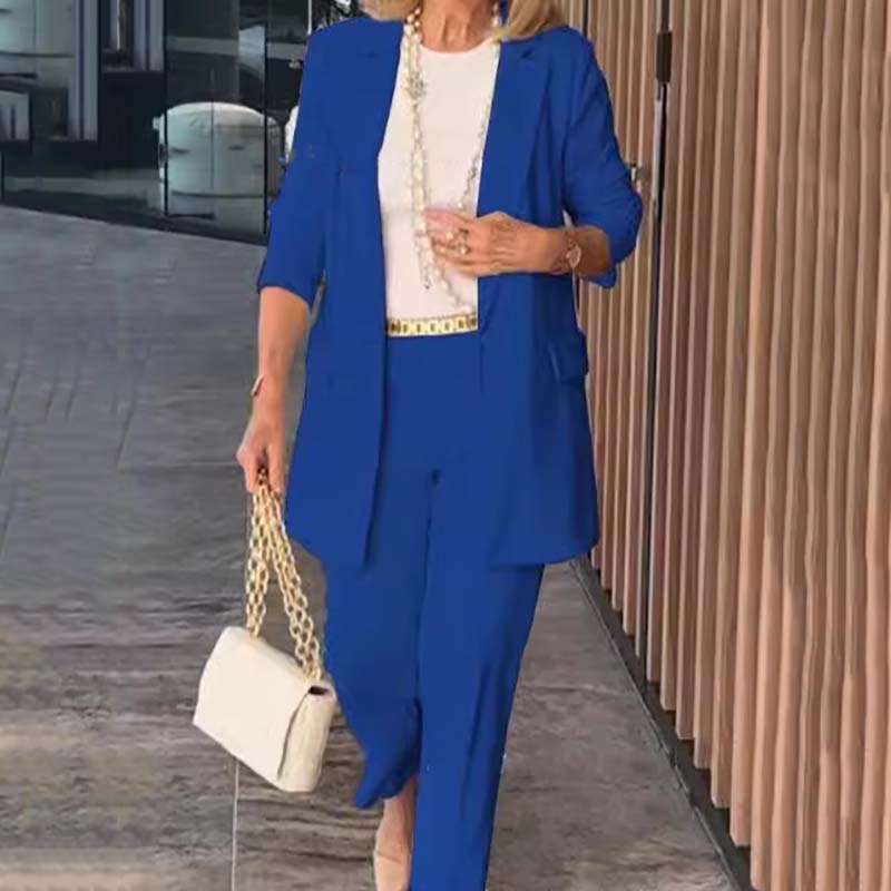 Wójcik™ | Elegancki dwuczęściowy komplet damski marynarka i spodnie