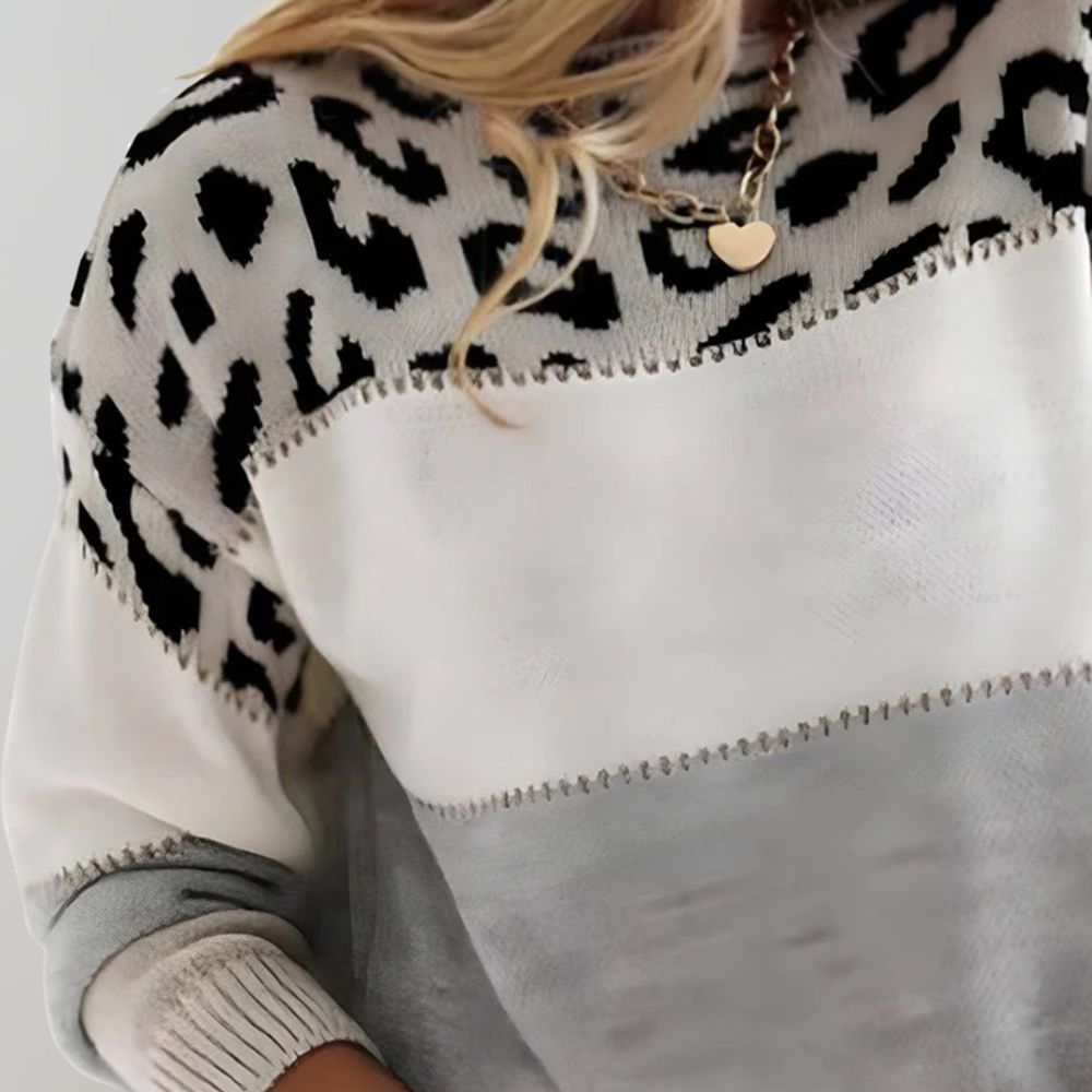 Wójcik™ | Sweter Casual w Wzór Leoparda