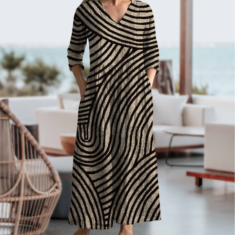 Wójcik™ | Elegancka i Praktyczna Sukienka w Paski