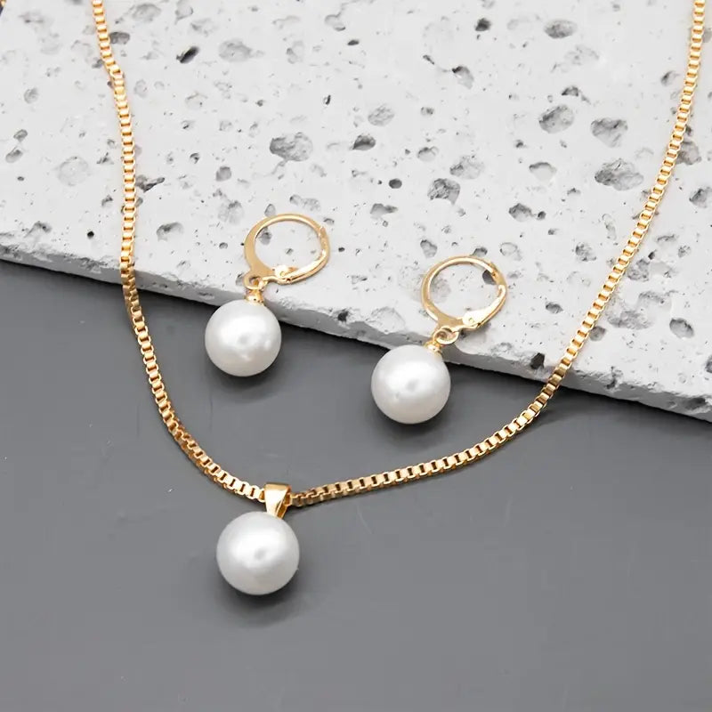 Wójcik™ | Zestaw biżuterii Golden Grace Pearl